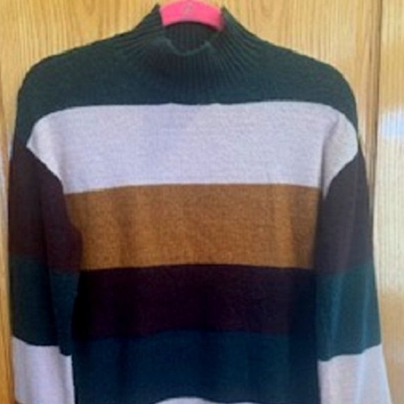 Philosophy Acrylic Blend Pullover Knit Sweater Striped Turtleneck Size M - Picture 1 of 5